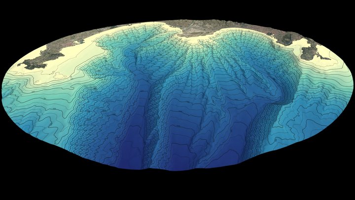Bathymétrie profonde des Alpes Maritimes 3D Model