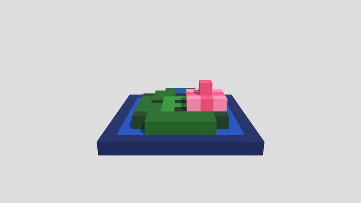 Water Lily - Voxel 32x32 – Kostenloses 3D-Modell STL