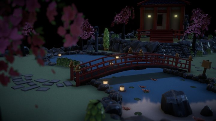 Japanese Diorama 3D Model
