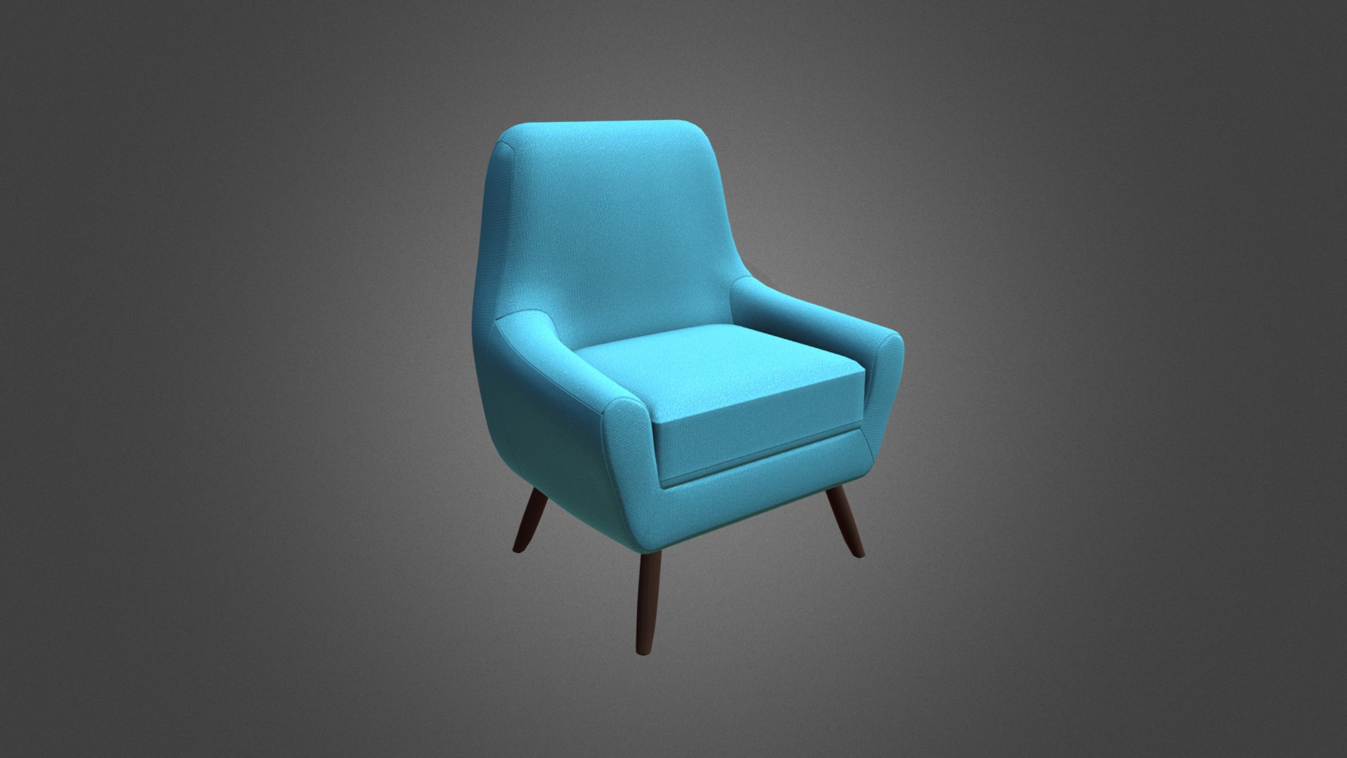 3D model Single Lounge Chair - This is a 3D model of the Single Lounge Chair. The 3D model is about a blue lamp shade.