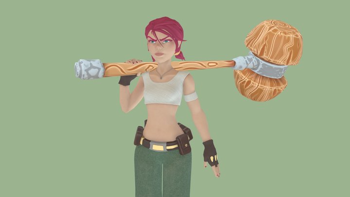 Hela the Hammer Girl 3D Model