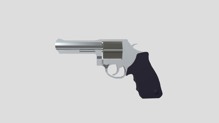 Low Poly Revolver 3D Model