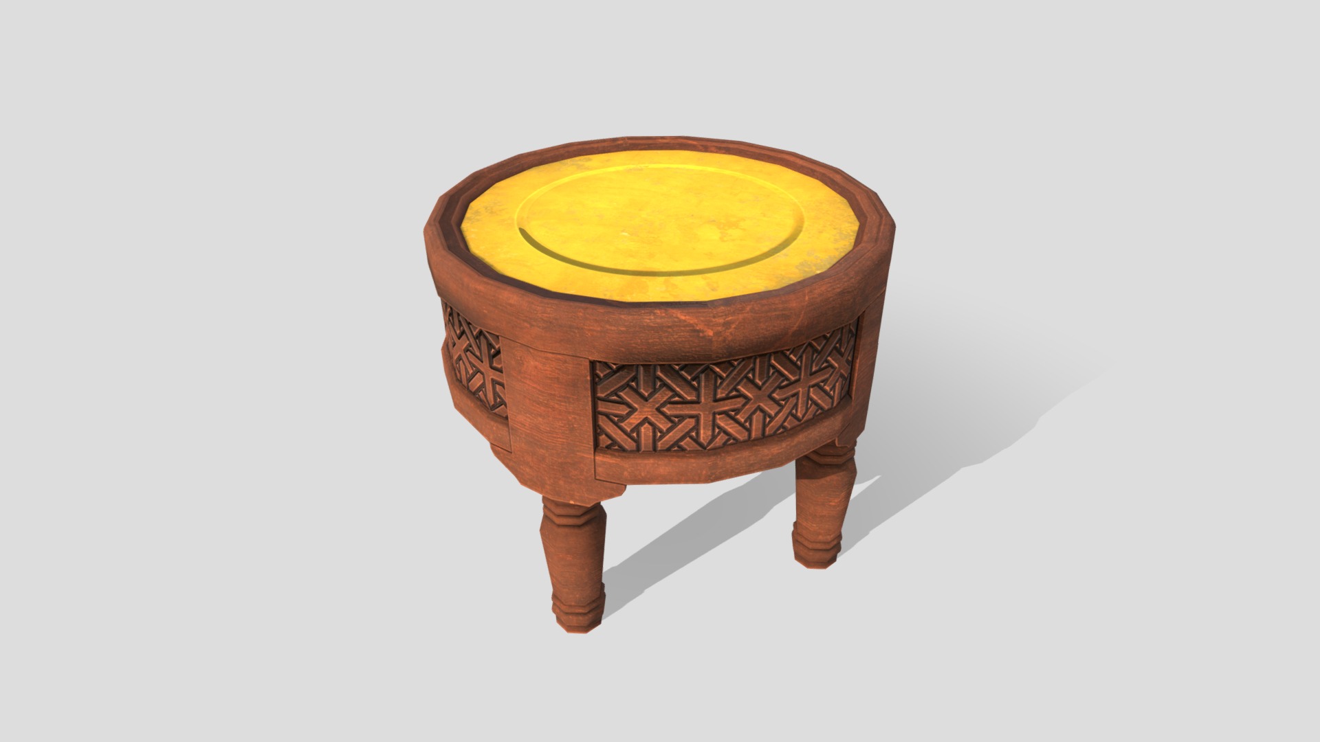 3D model Chair_06 - This is a 3D model of the Chair_06. The 3D model is about a wooden bowl with a design on it.