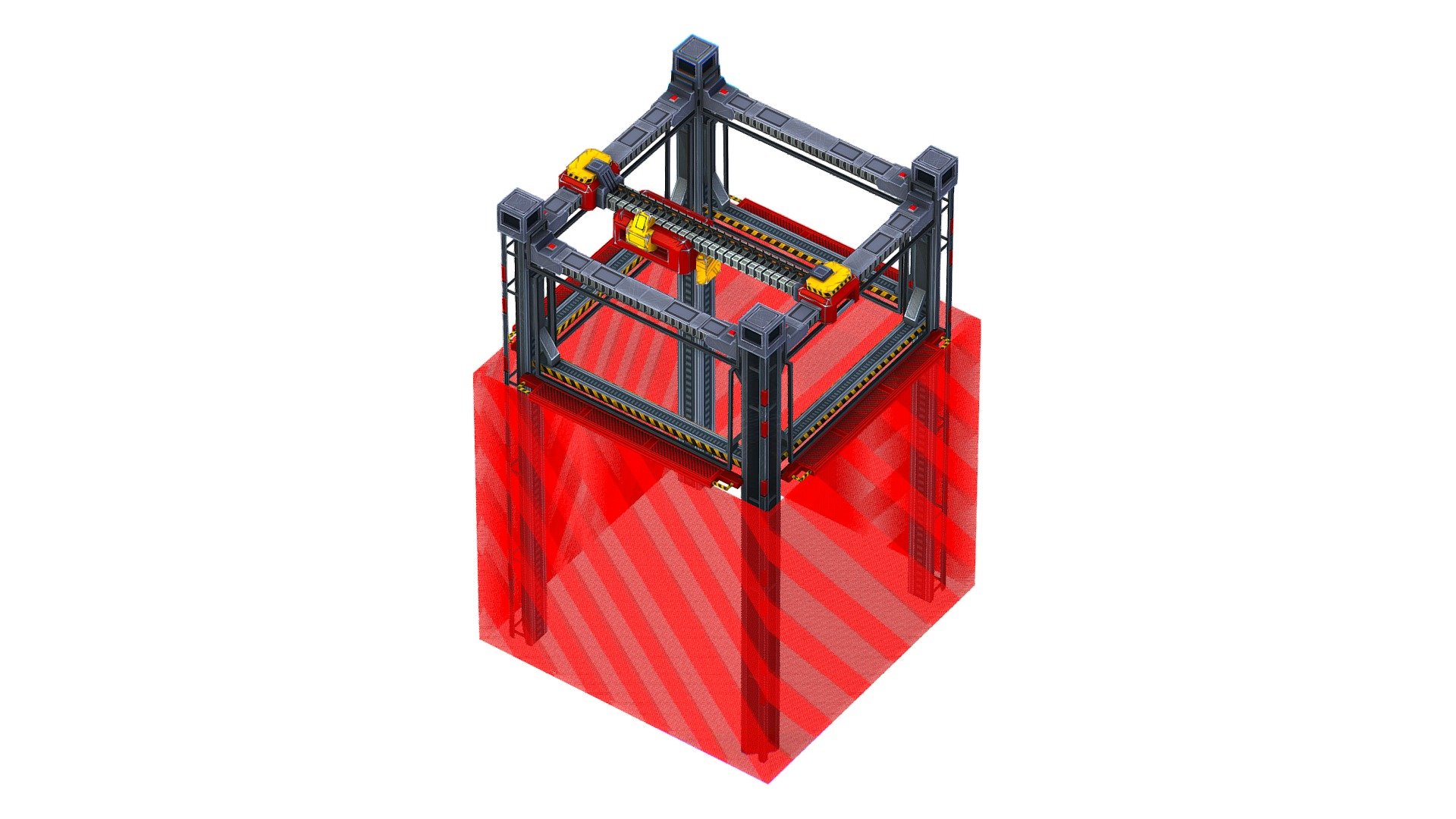 isometrical scaffolding 1x1 section - Buy Royalty Free 3D model by Oleg ...