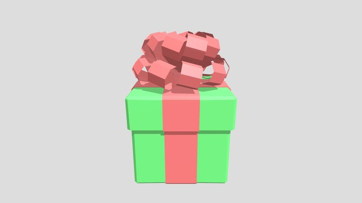 low poly xmas gift 3D Model