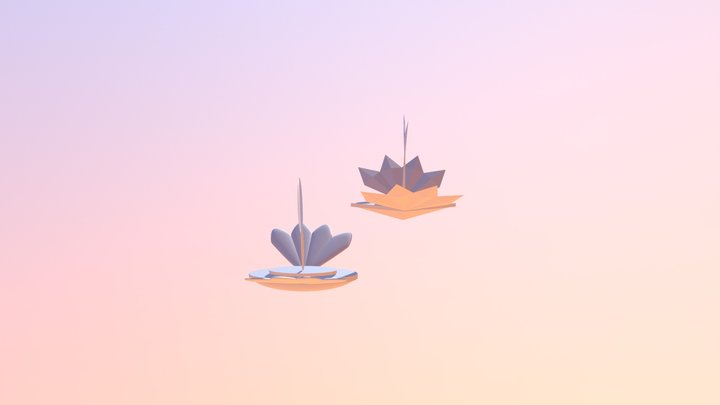 Two Flying Ships 3D Model