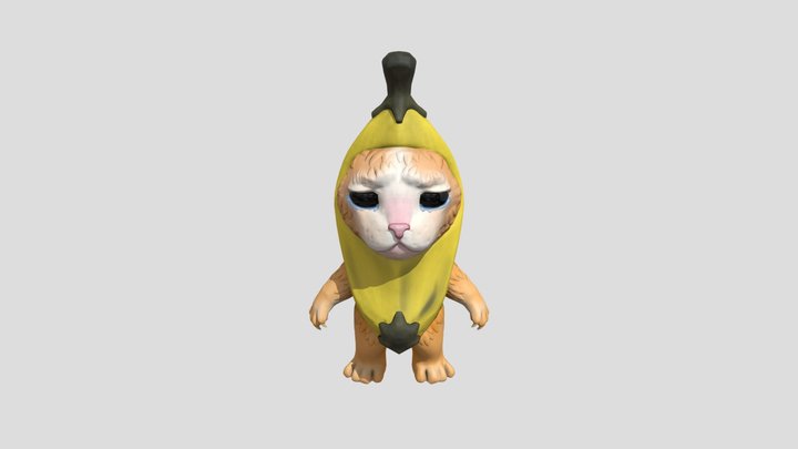Banana Cat Model 3D Model