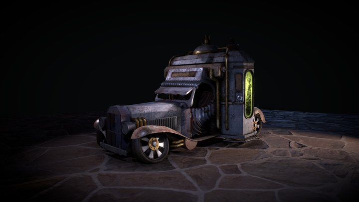 Steampunk Car 3D Model