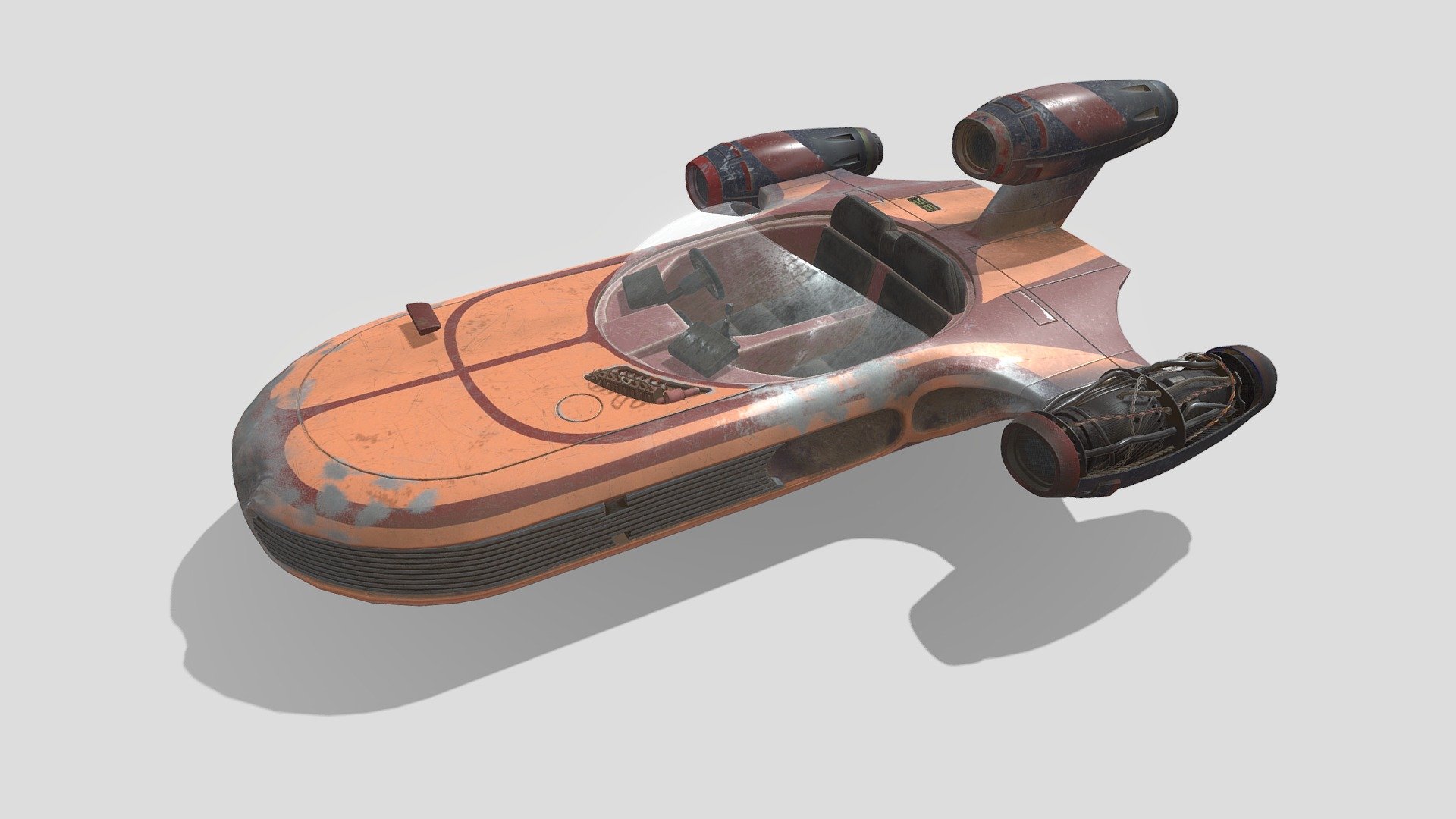 Star Wars X-34 Landspeeder - 3D model by tegnemaskin (@tegnemaskin