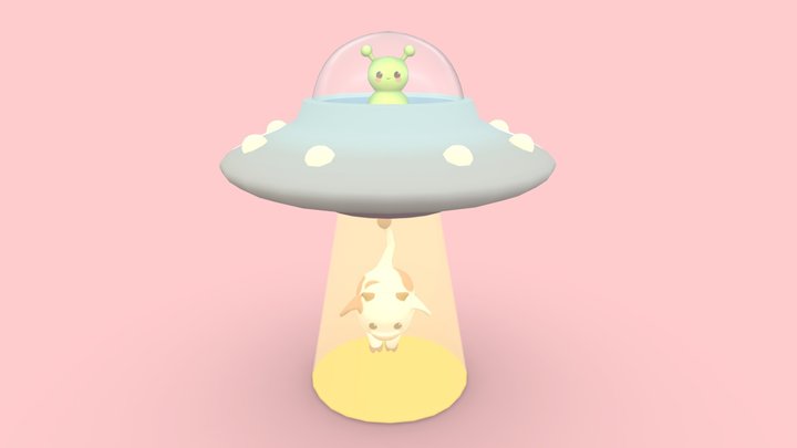 Cute Alíen / UFO 3D Model