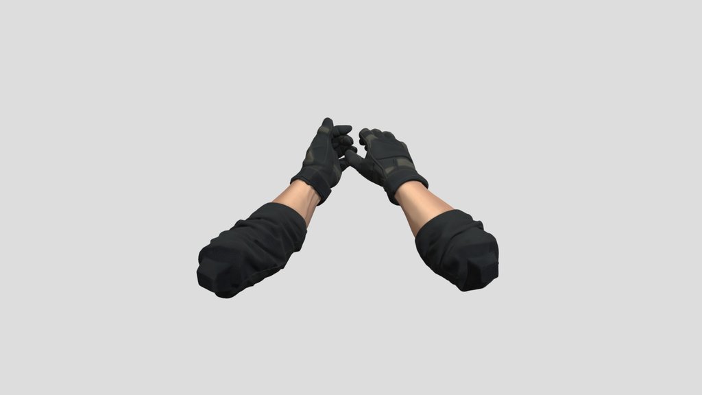 Interlocking Gloved Hands