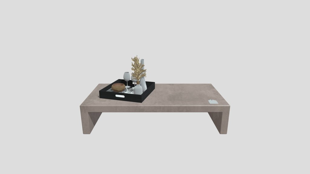 Concrete Waterfall Rectangle Table