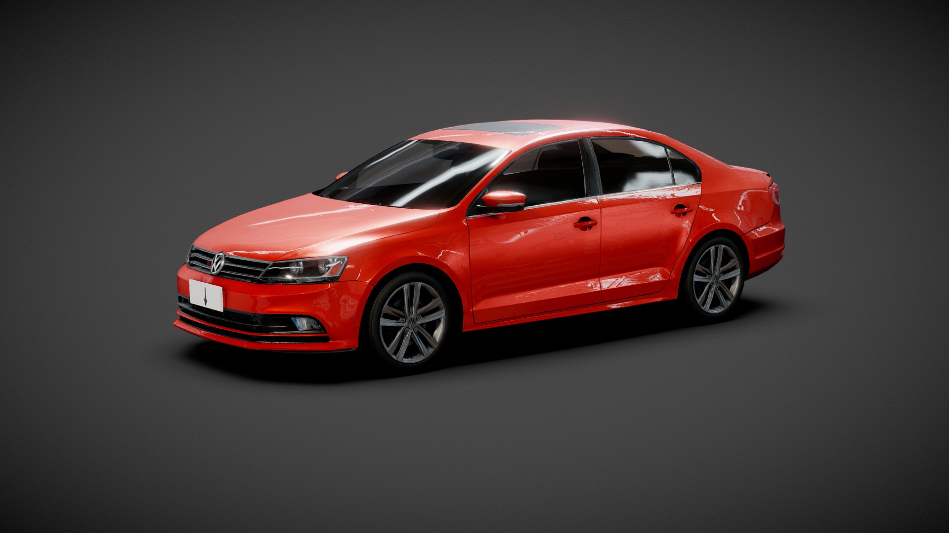 3D model VW Jetta 2015 - This is a 3D model of the VW Jetta 2015. The 3D model is about a red car on a white background.