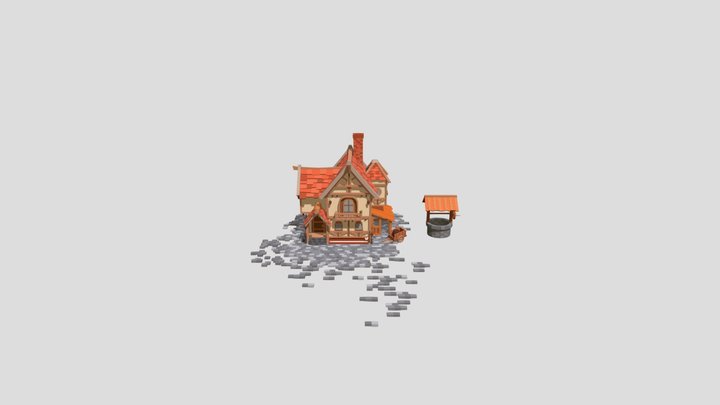 Cartoon House 3D Model