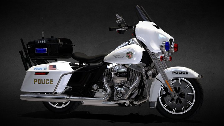 Harley-Davidson FLHTP-Electra Glide Police L.A. 3D Model
