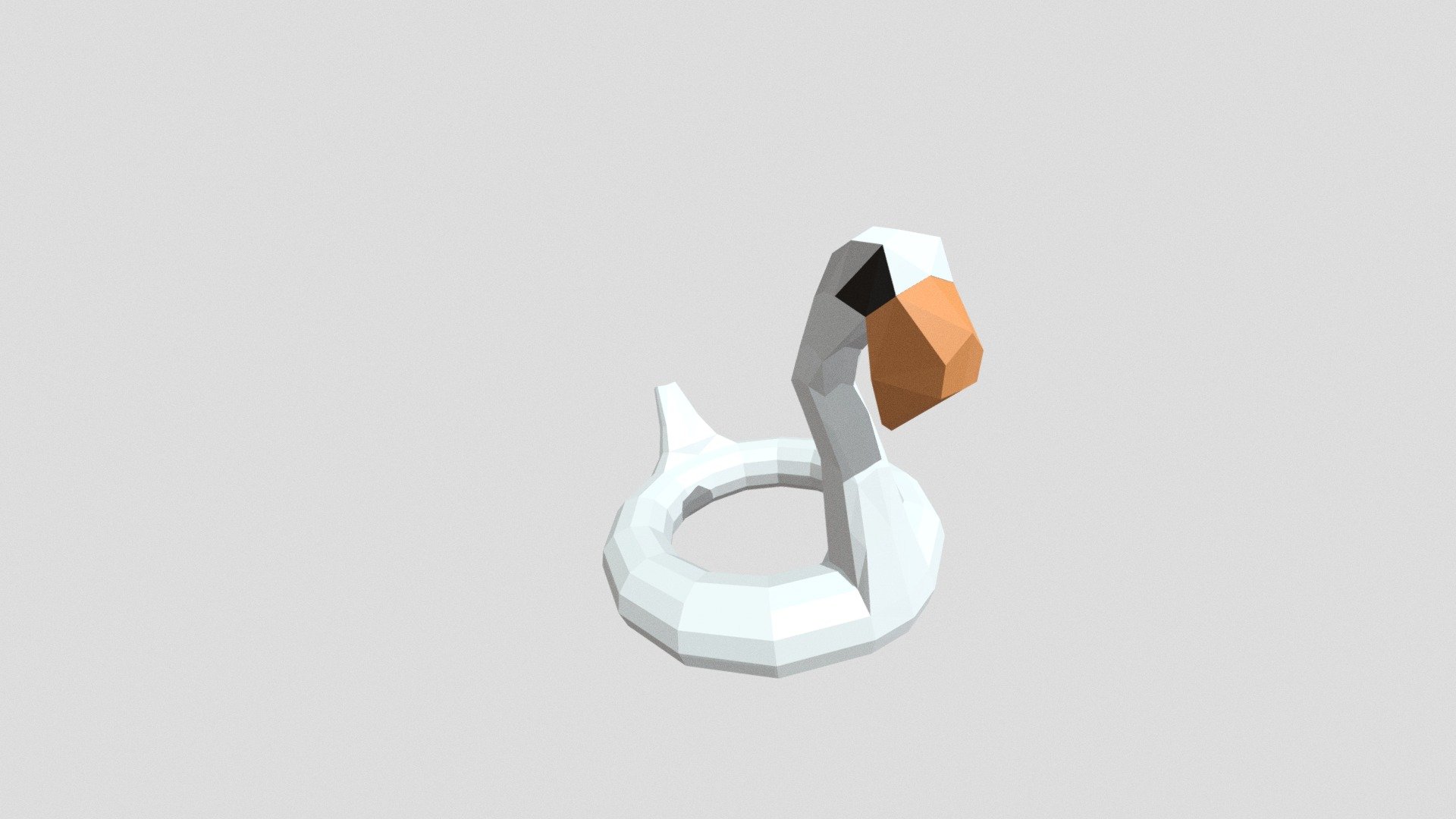 lowpoly inflatable swan float