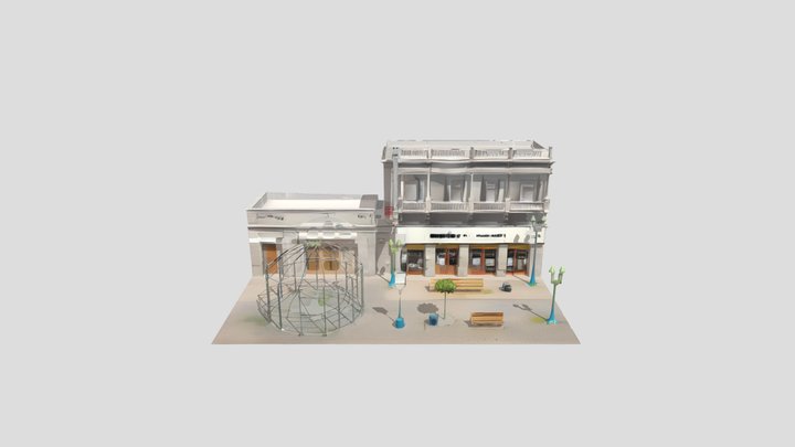 Street  3D building .  Touring Club – Gratis 3D-model STL