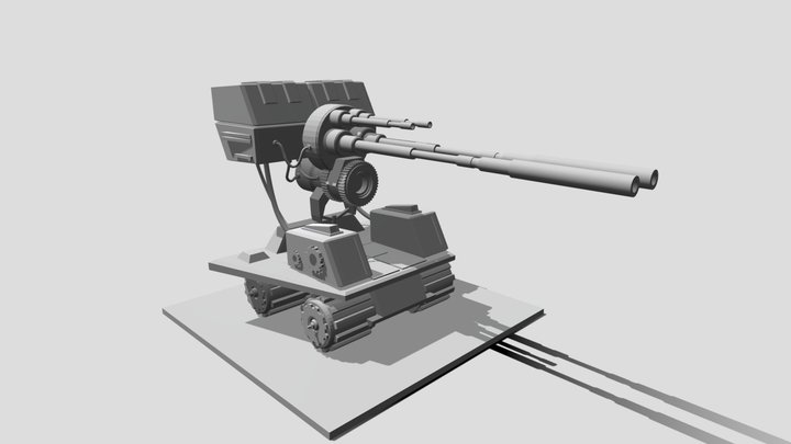 A DEADLY ADVANCE ROBOTIC MOUNTAIN ARTILLERY 3D Model