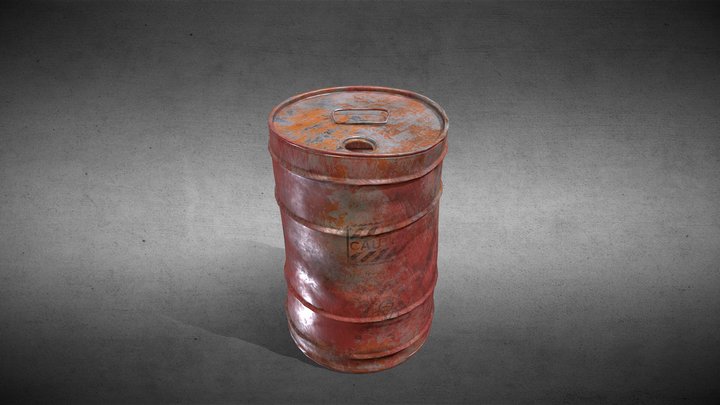[FREE] post-apocalyptic metal barrel 3D Model