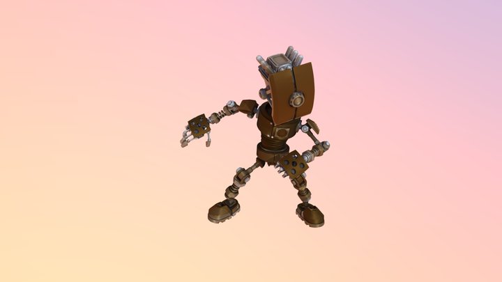 Golden Bot 3D Model