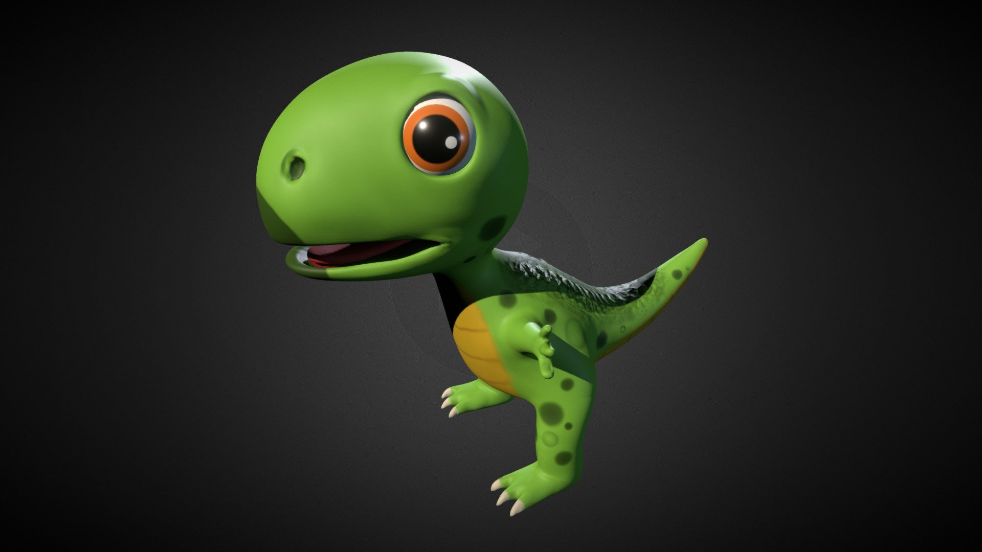 Cartoon Dinosaur - 3D model by  (@3dsmartphone) [418153b]