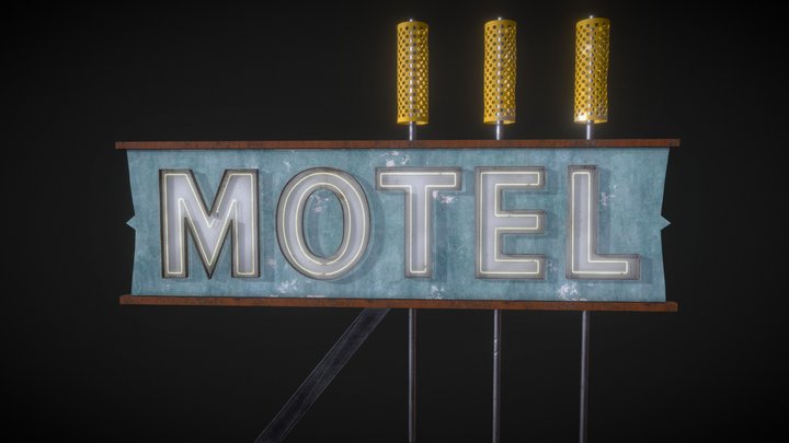 Motel sign 3D Model