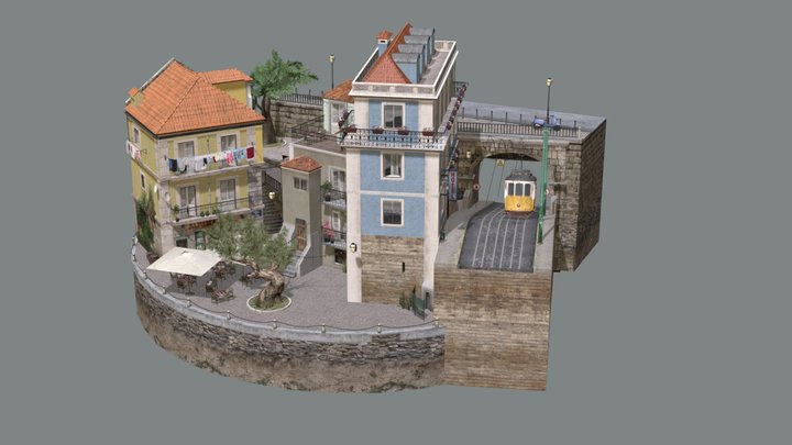 Diorama Lisbon 3D Model
