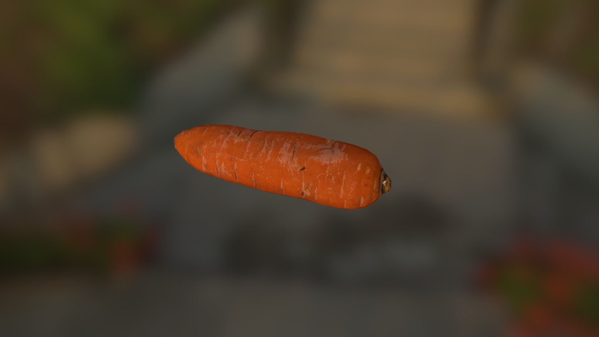 3D model Carrot Scan Lowpoly - This is a 3D model of the Carrot Scan Lowpoly. The 3D model is about a close up of a small orange and white caterpillar.