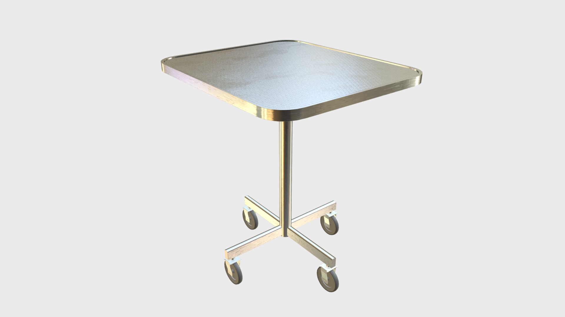 3D model Trolley cart 1 - This is a 3D model of the Trolley cart 1. The 3D model is about a table with a metal top.