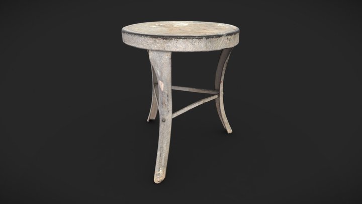 Vintage Milk Stool 3D Model