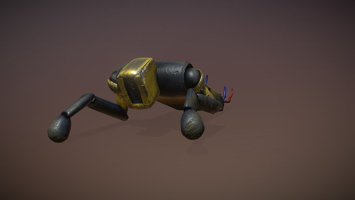 Zombie Robot Dog 3D Model