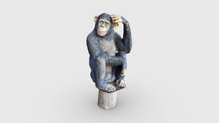 Chimpanzee statue 3D Model