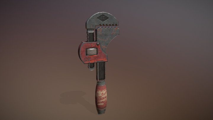 Rusty Pipe Wrench 3D Model