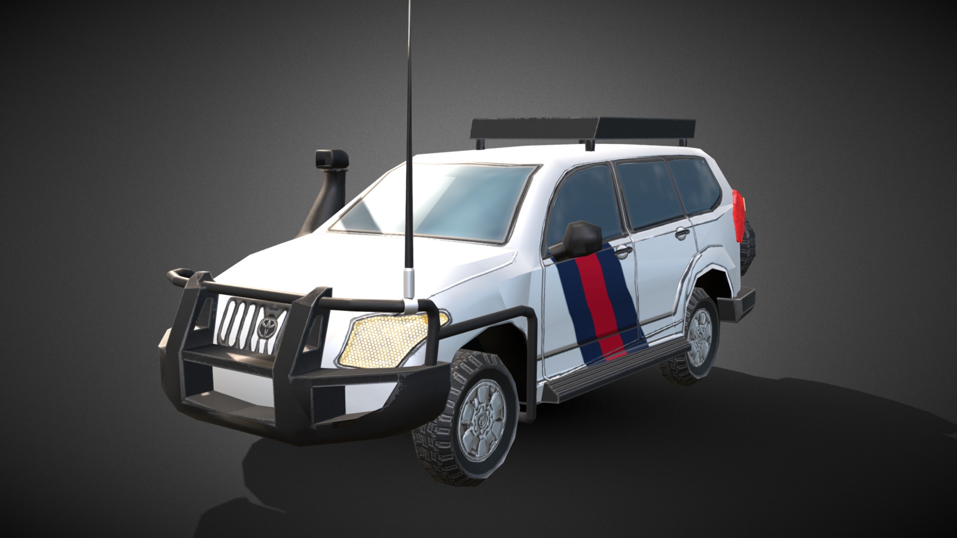 3D model Toyota Prado - This is a 3D model of the Toyota Prado. The 3D model is about a small white car.