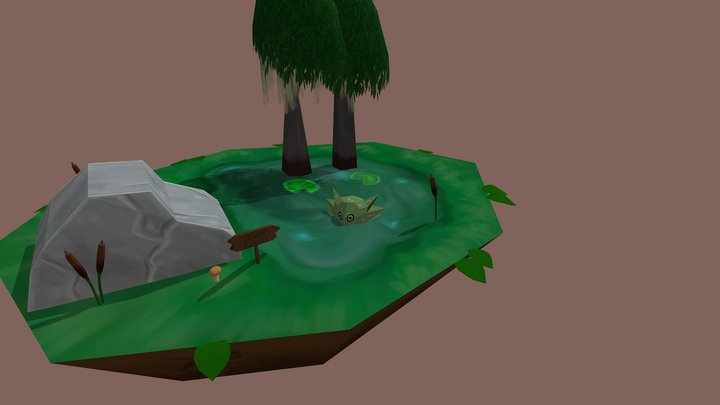 Low Polly Swamp 3D Model