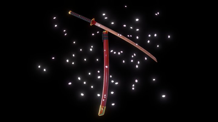 赤い金の剣 - Akai kin no ken - Red-gold sword 3D Model