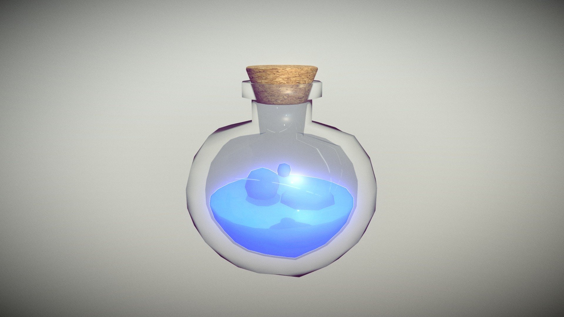 Lowpoly Glass Bottle with Cork #5