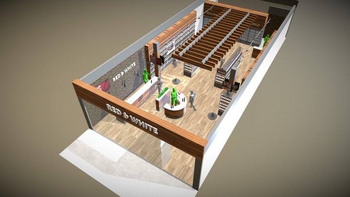 Liquor Store with In-store Technology 3D Model