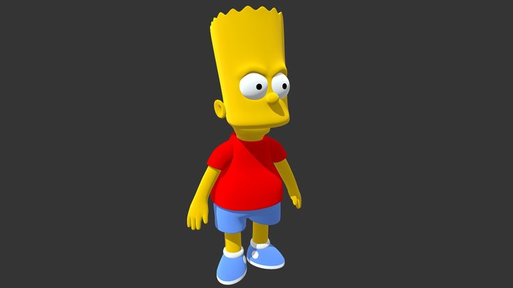 Bart Simpson Cartoon 3D Model