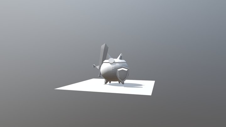 Brave cat 3D Model
