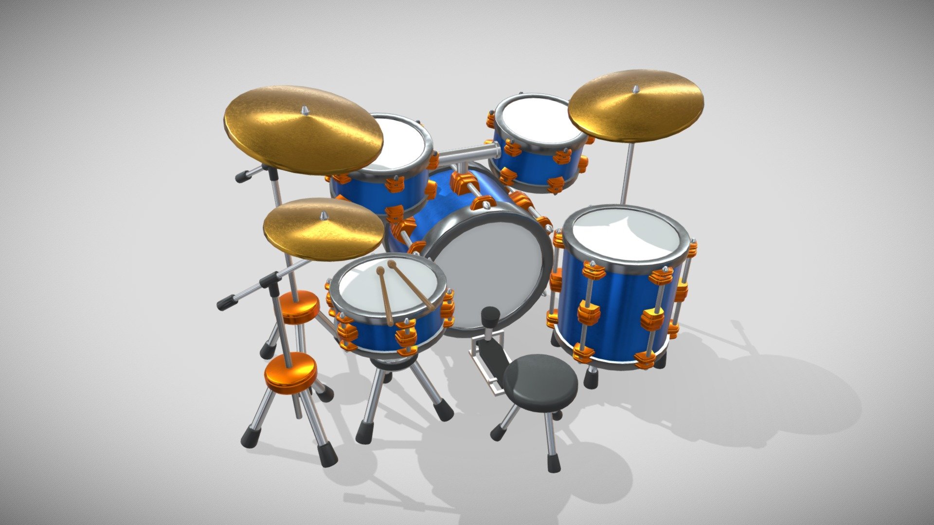 Drum_Stylized_Blender_2_90 Buy Royalty Free 3D model by pcy78