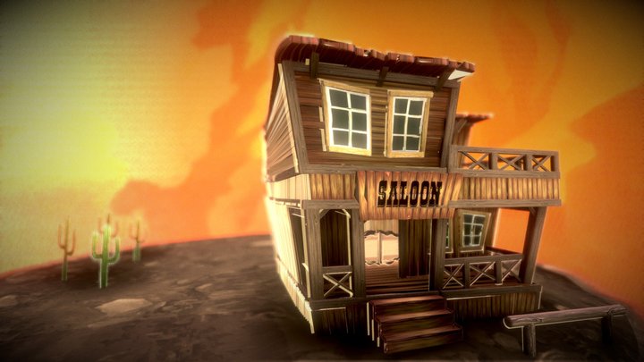 old west toon Enviorament 3D Model