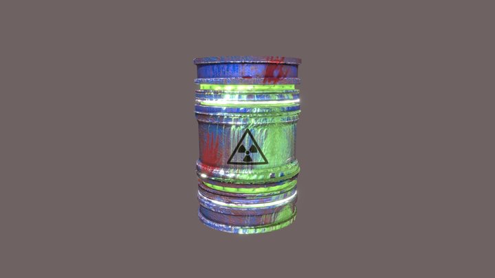 Sci-Fi Oil Drum 3D Model