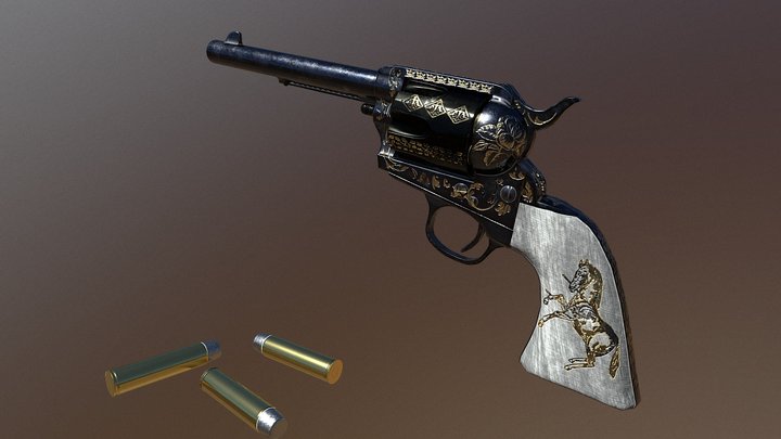 Army Colt Revolver 3D Model