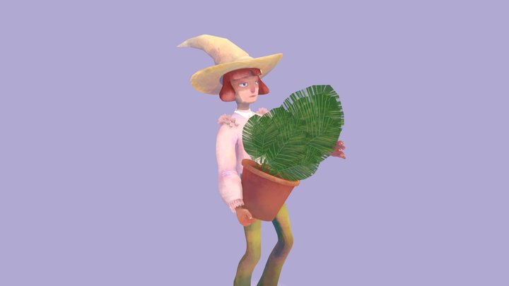 A Witch and her little plant 3D Model