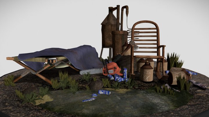 DAE - 5 Props - Moonshine Hilbilly 3D Model