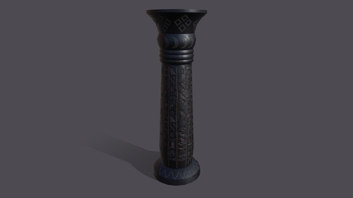 Egyptian pillar V2 3D Model