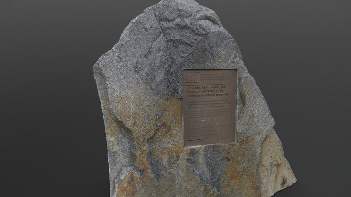 Funding plaque stone 3D Model