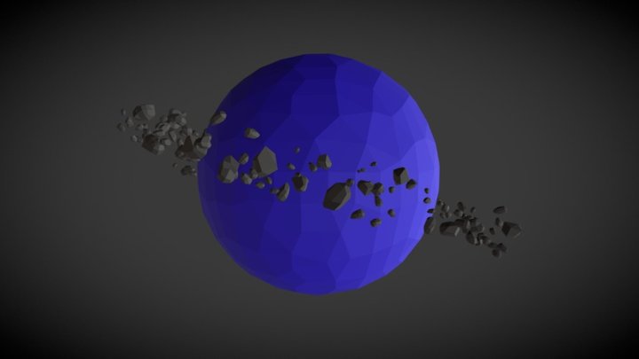 Low Poly | Blue planet 3D Model