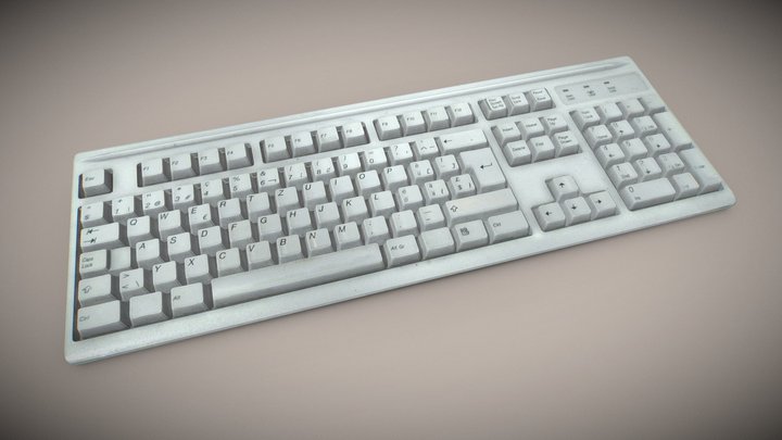 Retro Keyboard 3D Model
